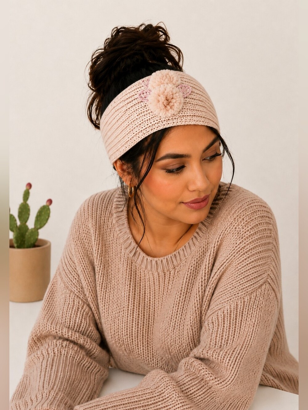 Women's Knit Floral Headband Cozy